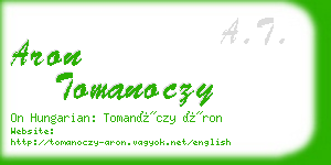 aron tomanoczy business card
